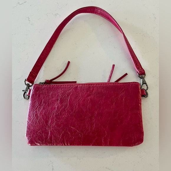 BARBAROSSA small hot Pink Leather Shoulder Bag, EUC - Picture 7 of 13